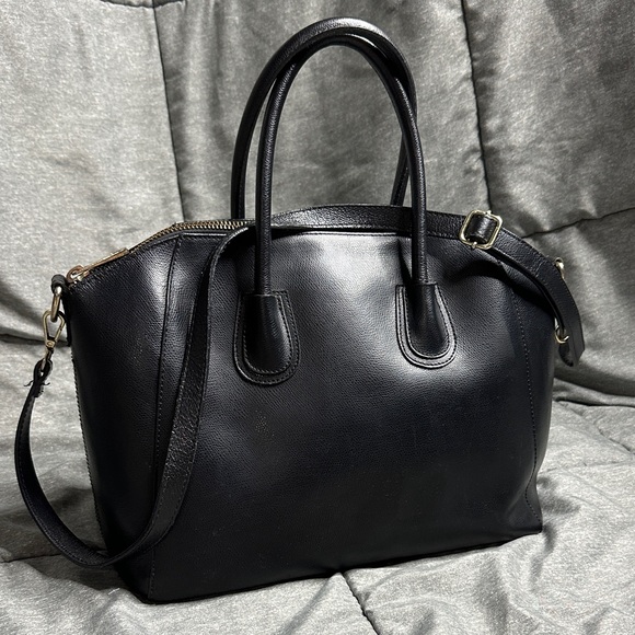 Sophisticated Black Luana Ferracuti Large Leather Satchel Bag made in Italy - Picture 3 of 11
